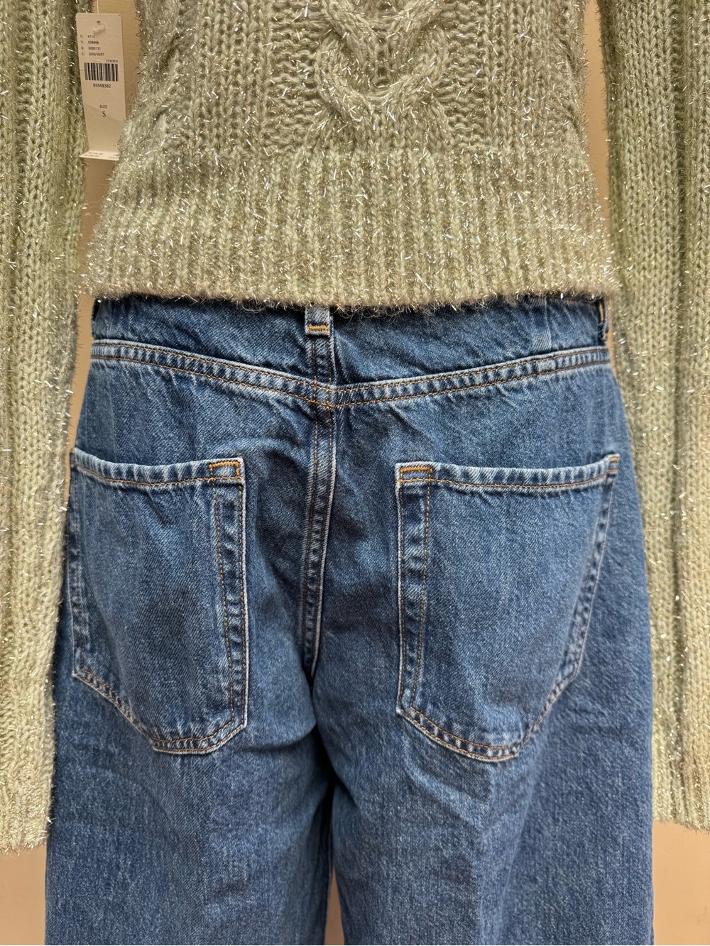Pilcro Wide-Leg Mid-Rise Blue Denim Jeans - Picture 2 of 9